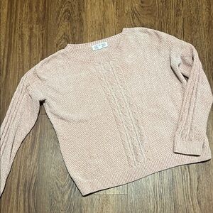Pink Rose Blush Cable Knit Sweater